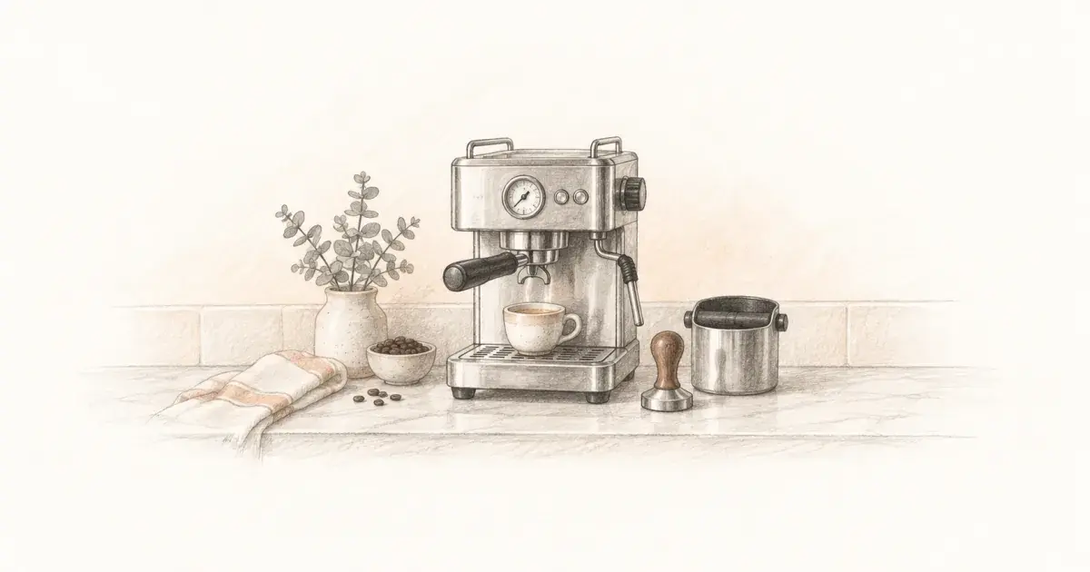Home espresso machines under one thousand dollars on a kitchen counter