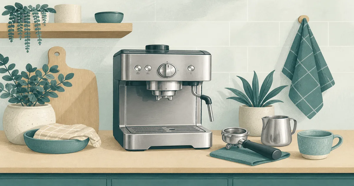 Compact home espresso machines under five hundred dollars on a kitchen counter